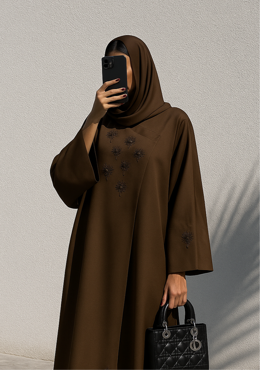 Brown Abaya AHWK01