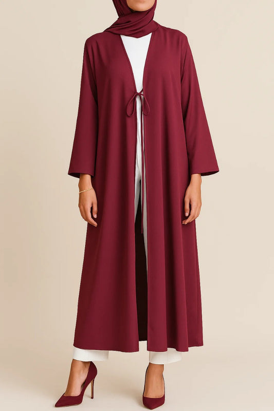 Cherry Red tie abaya