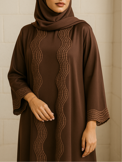 Brown lace abaya