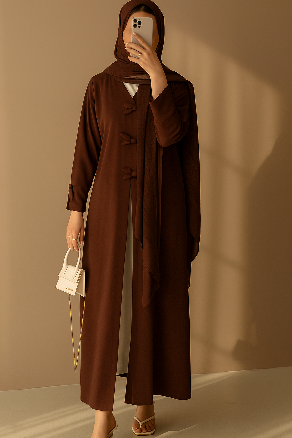 Brown Leaf Abaya