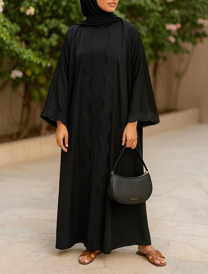 Black lace abaya