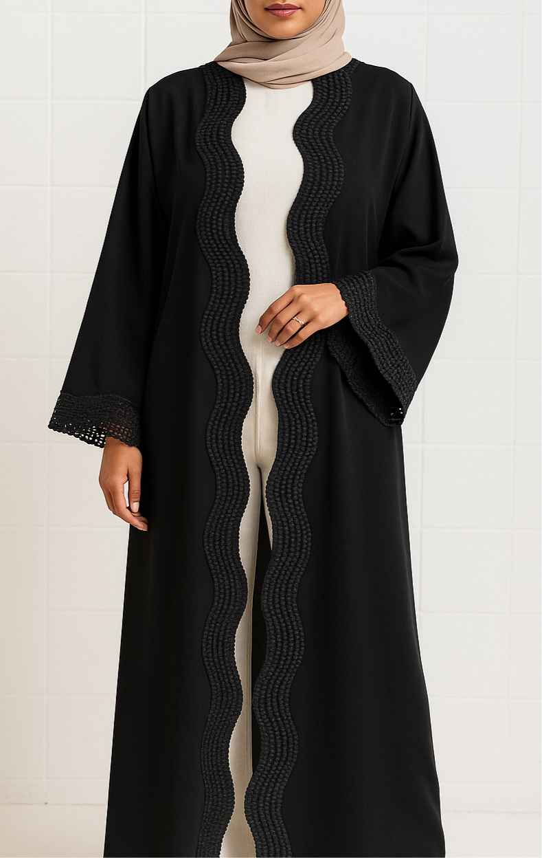 Black lace abaya