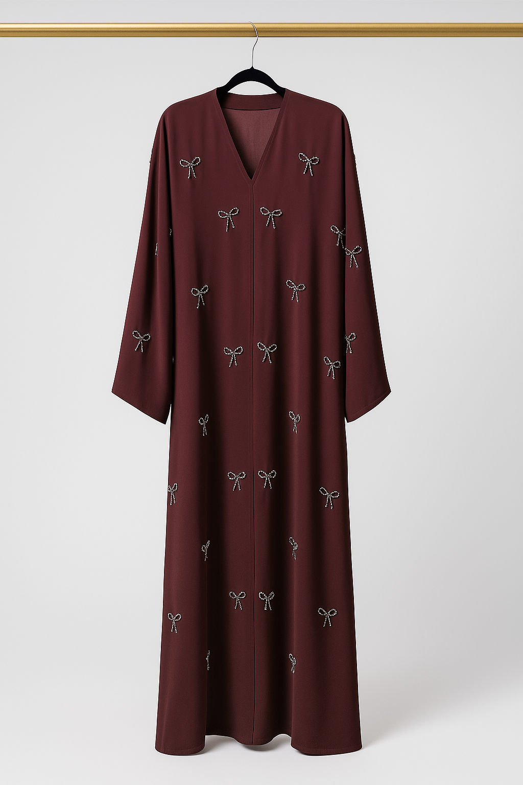 Cinnamon Pearl Bow Abaya