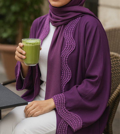 Purple lace abaya