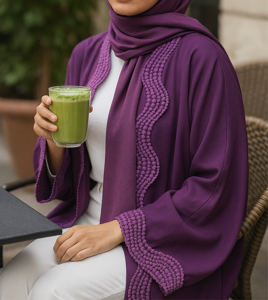 Purple lace abaya