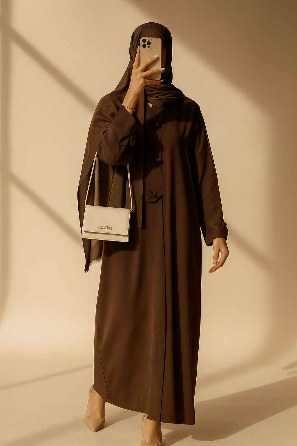Brown Leaf Abaya