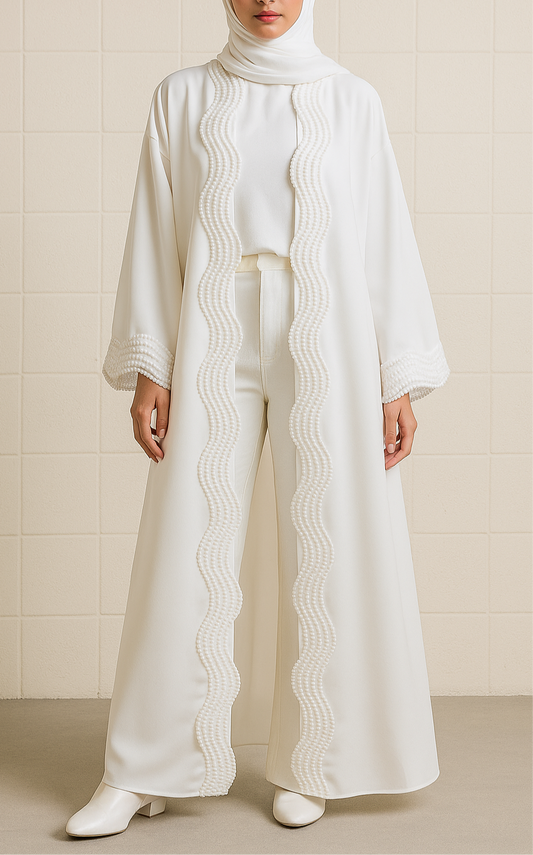 White lace abaya