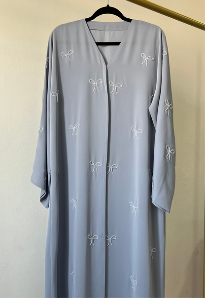 Sky Pearl Bow Abaya