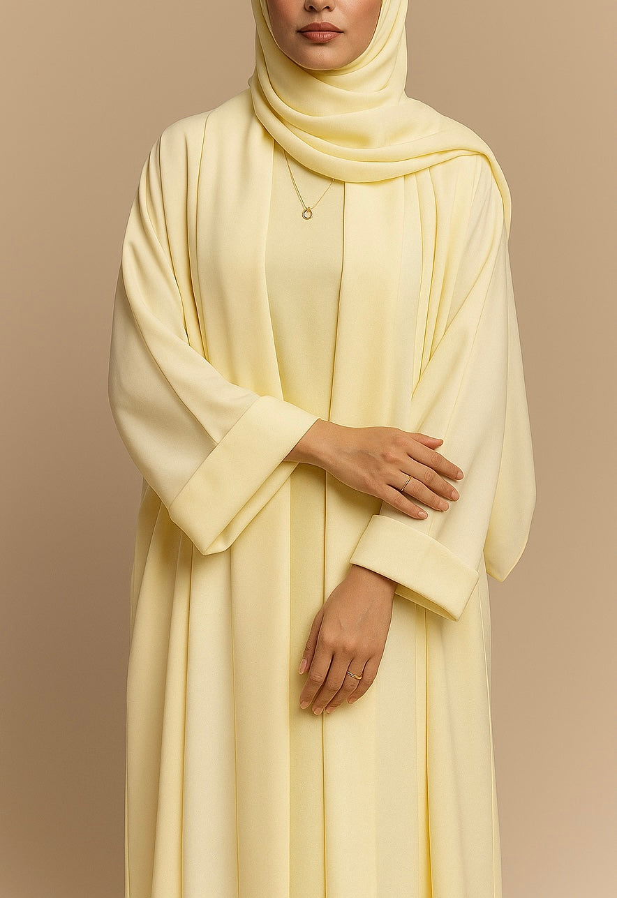 Butter yellow yara abaya