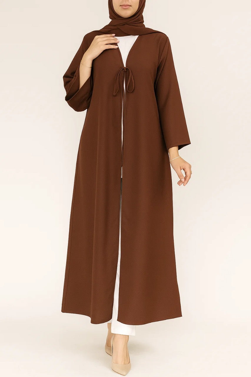 Brown tie abaya