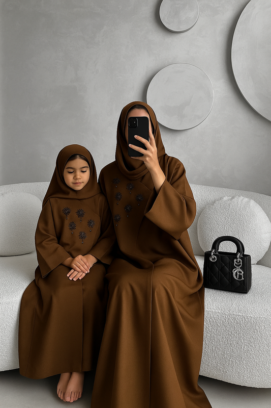 Brown Abaya AHWK01