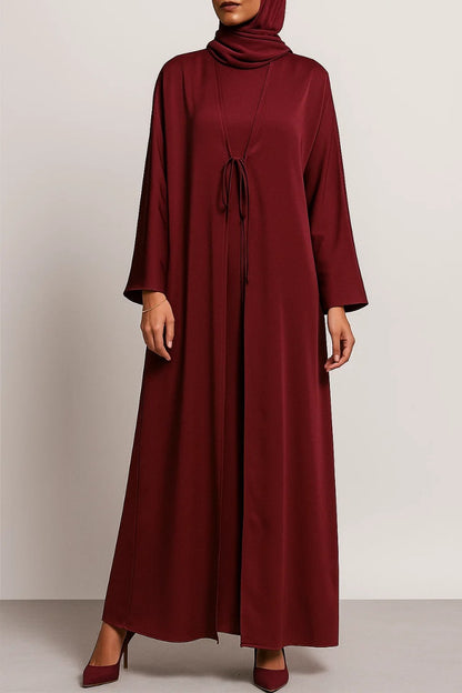 Cherry Red Tie Abaya