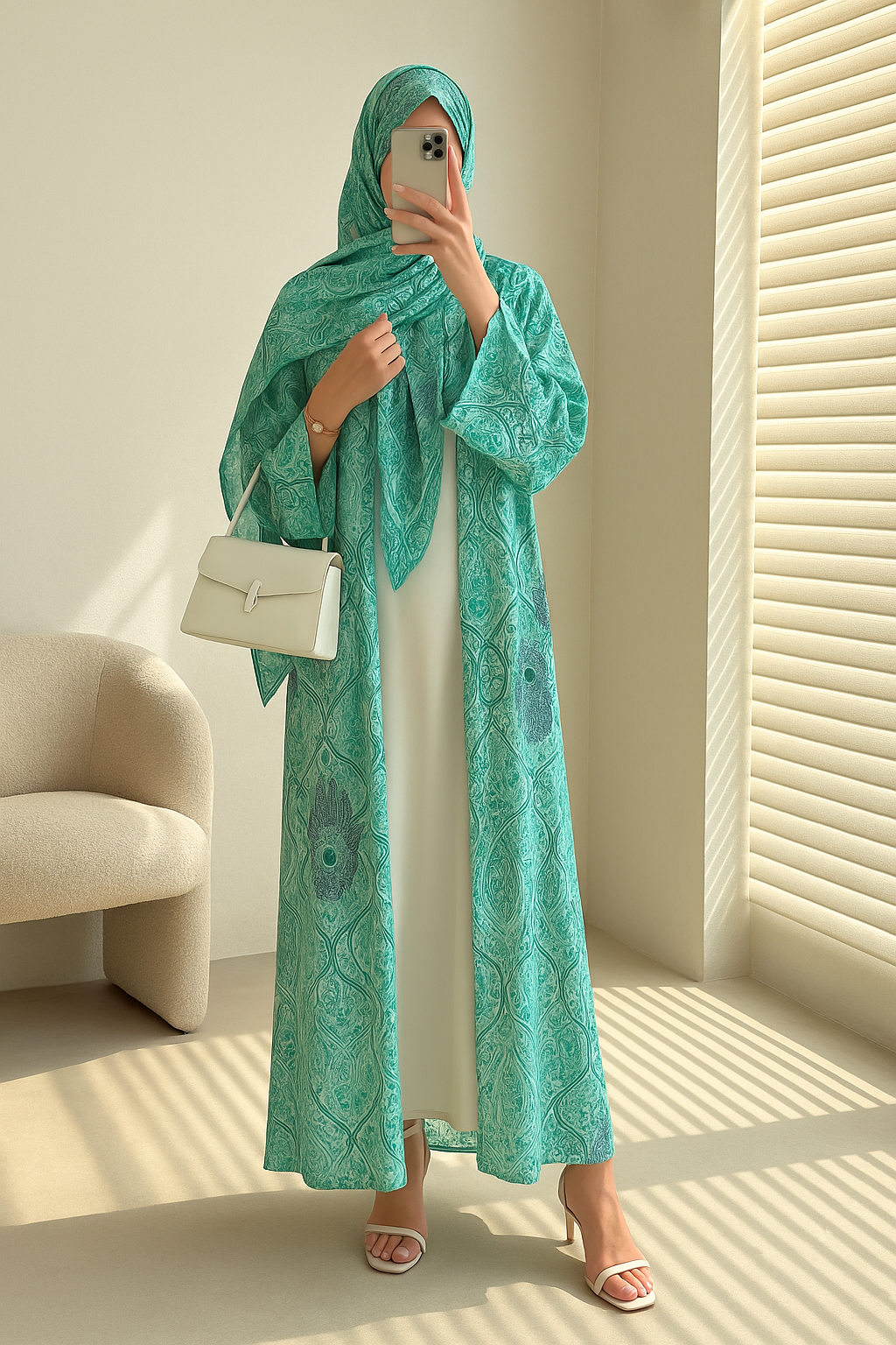 Turquoise Charm Kimono Set