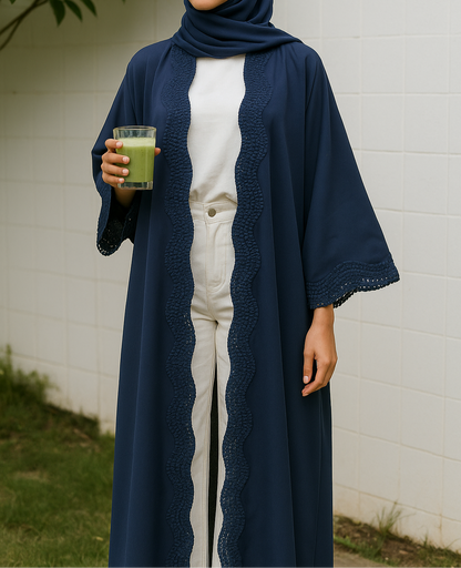 Blue lace abaya