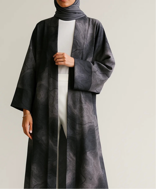 Marble print abaya