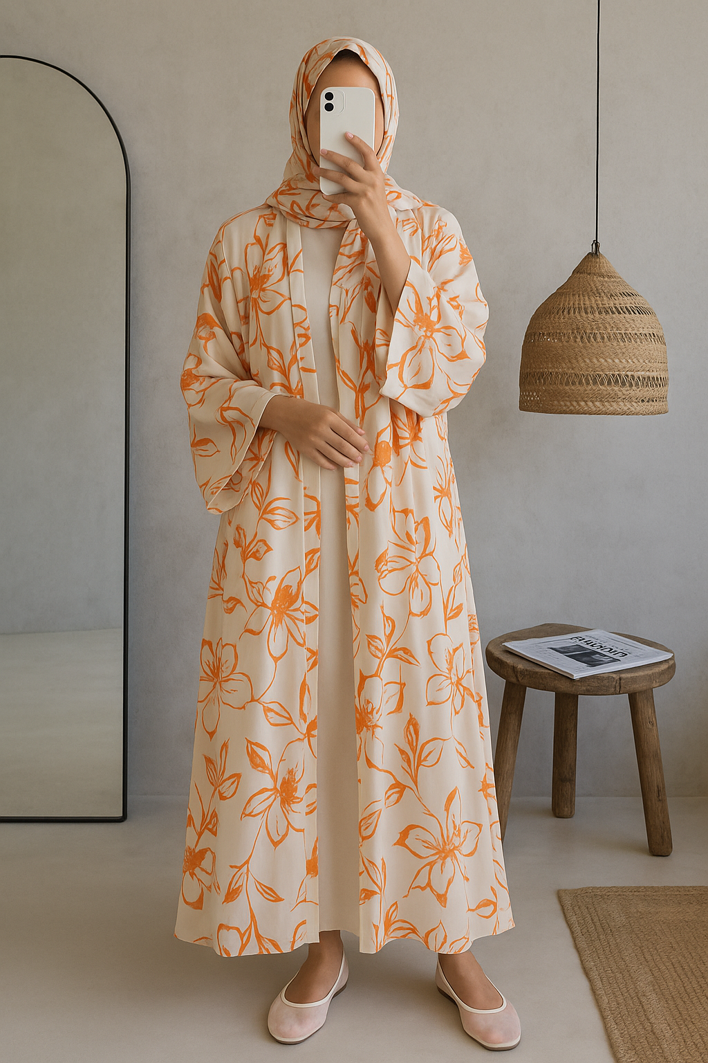 Coral Kimono Set