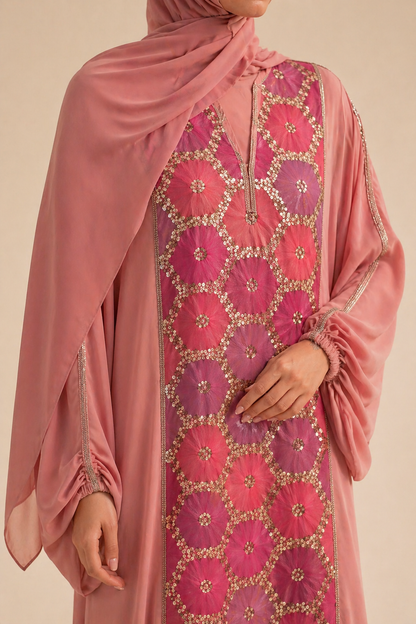 Pink Ward Al Layl Abaya