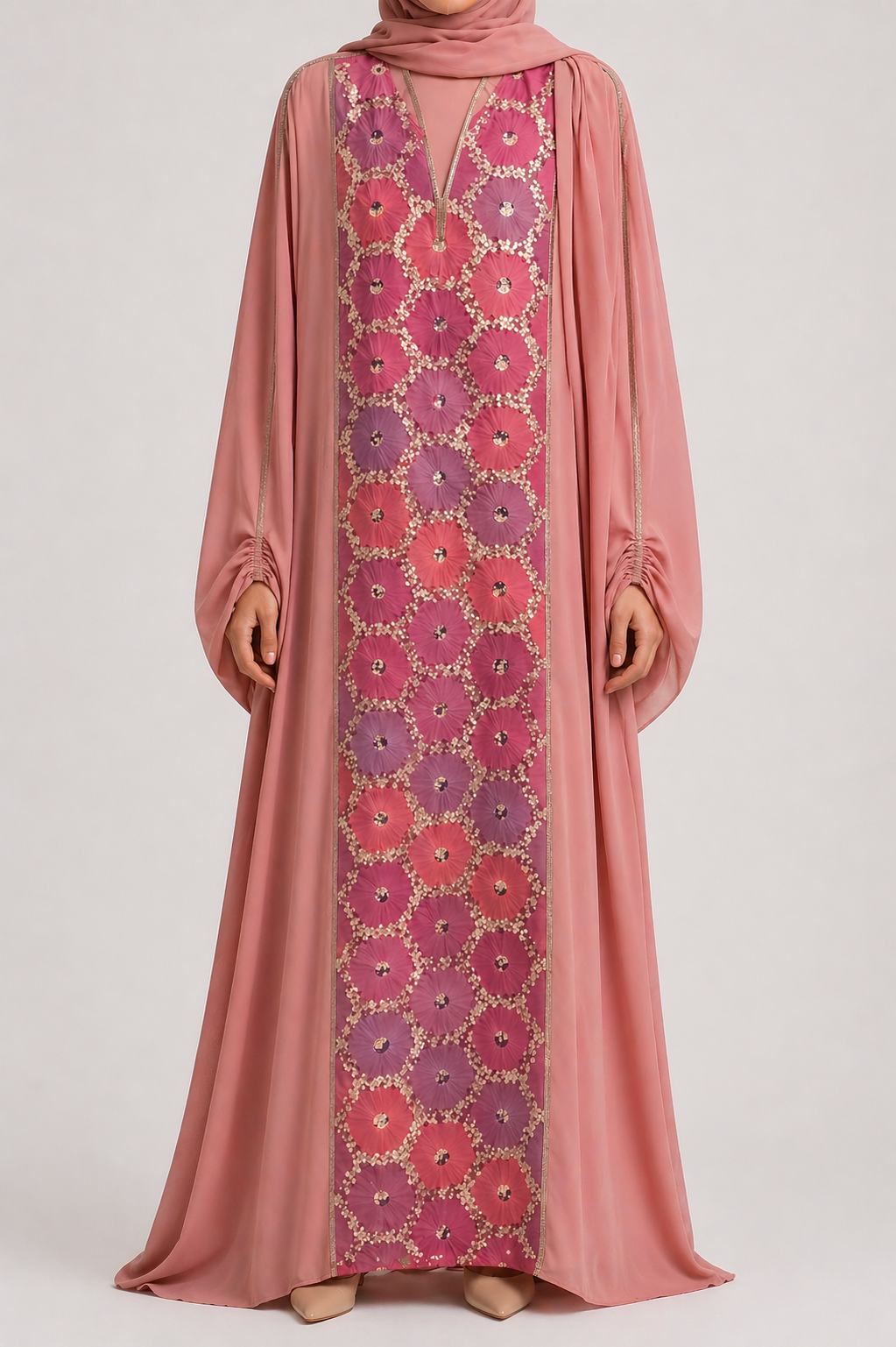 Pink Ward Al Layl Abaya