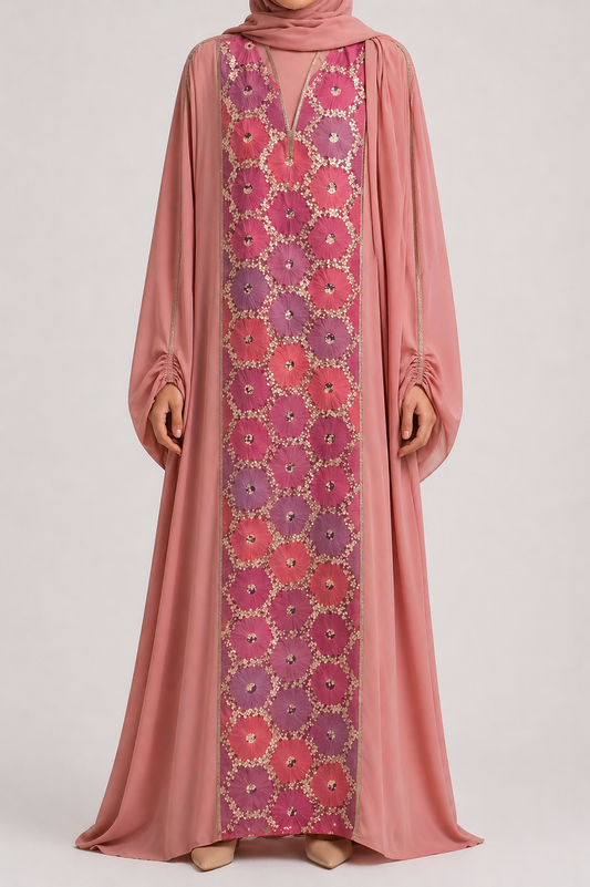 Pink Ward Al Layl Abaya