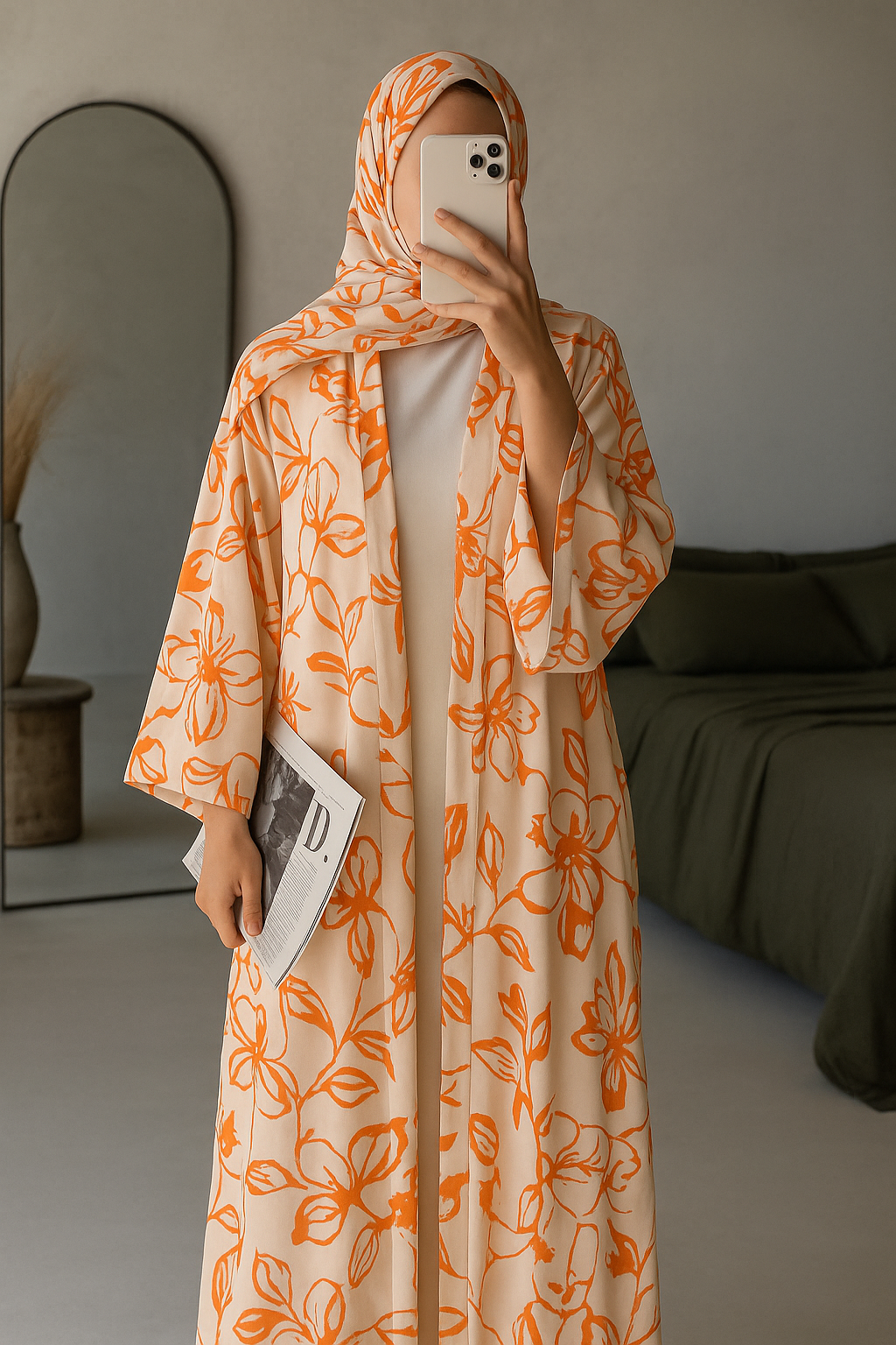 Coral Kimono Set