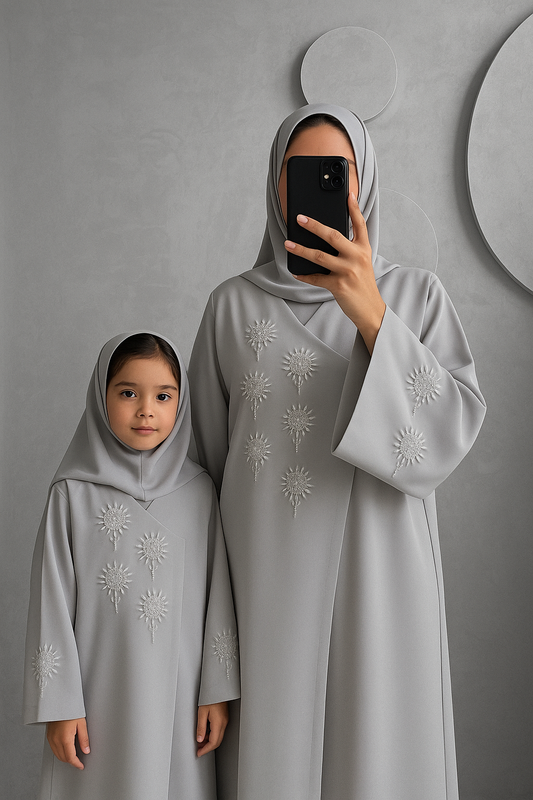 Grey Stone Abaya AHWA02