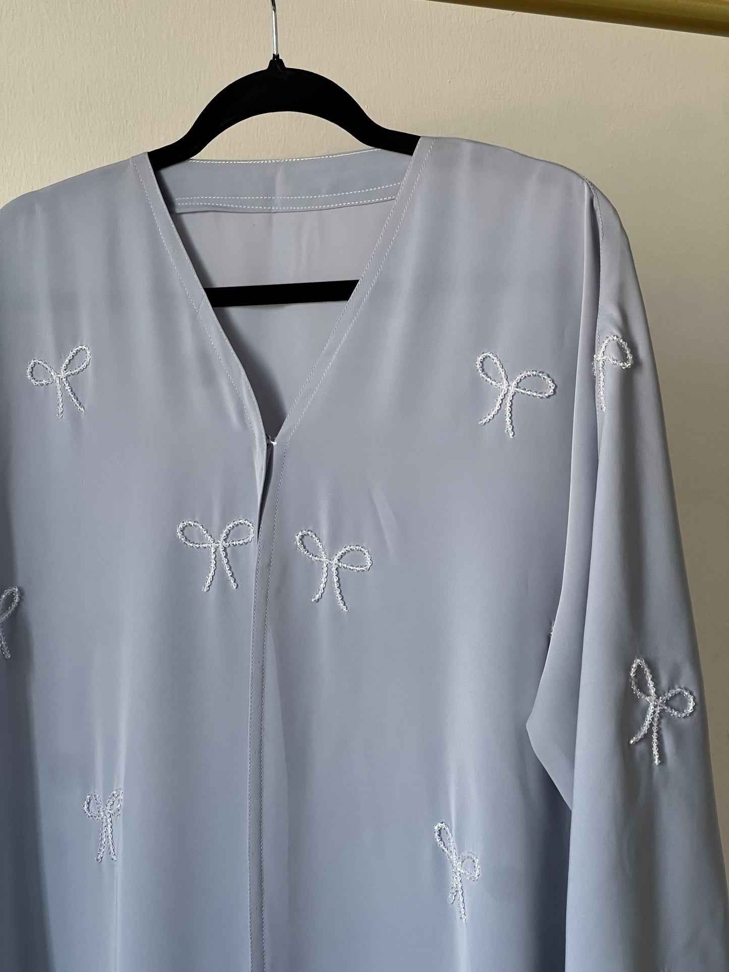Sky Pearl Bow Abaya