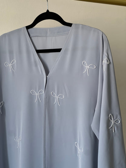 Sky Pearl Bow Abaya