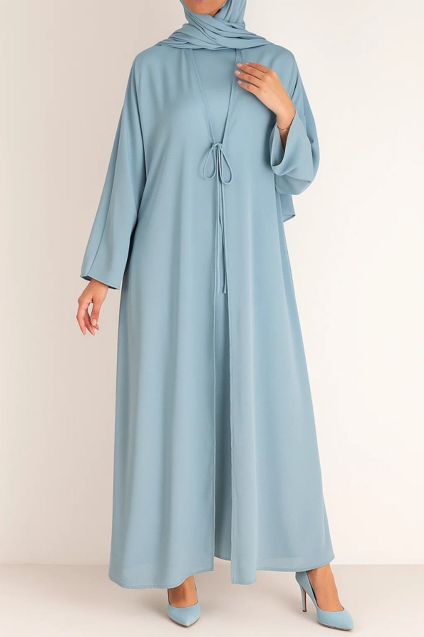 Blue tie abaya
