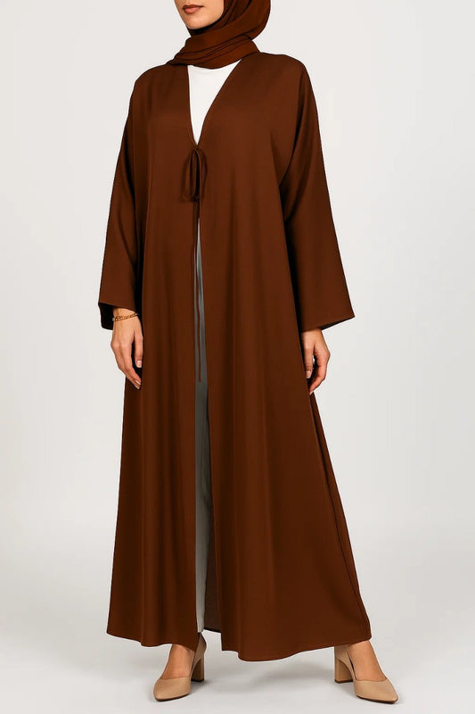 Brown tie abaya