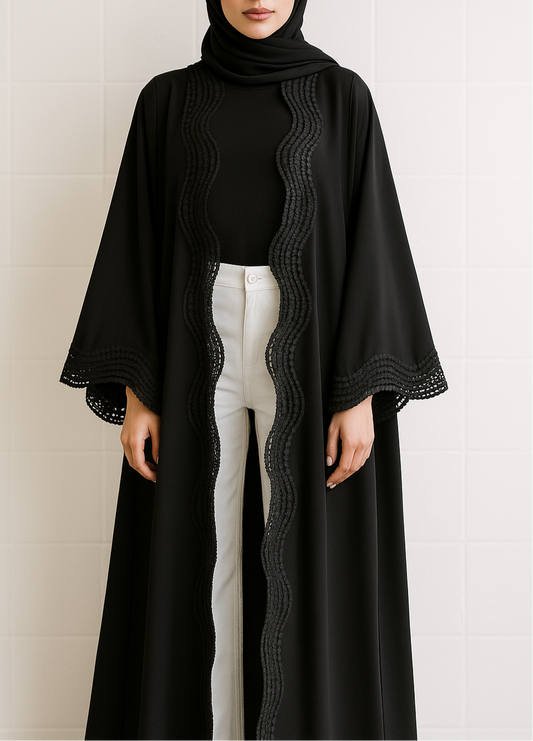 Black lace abaya