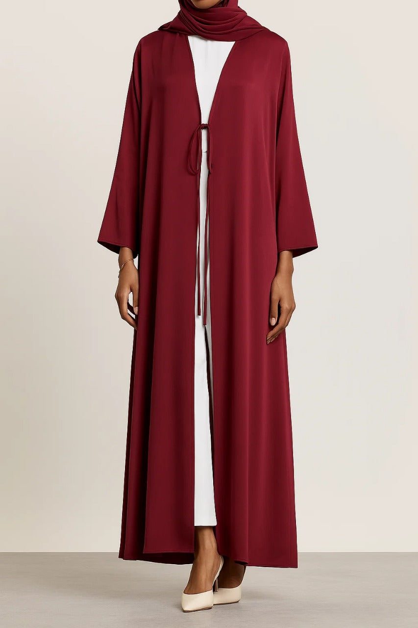 Cherry Red tie abaya