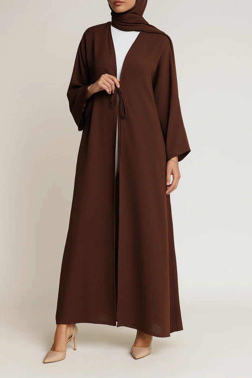 Brown tie abaya