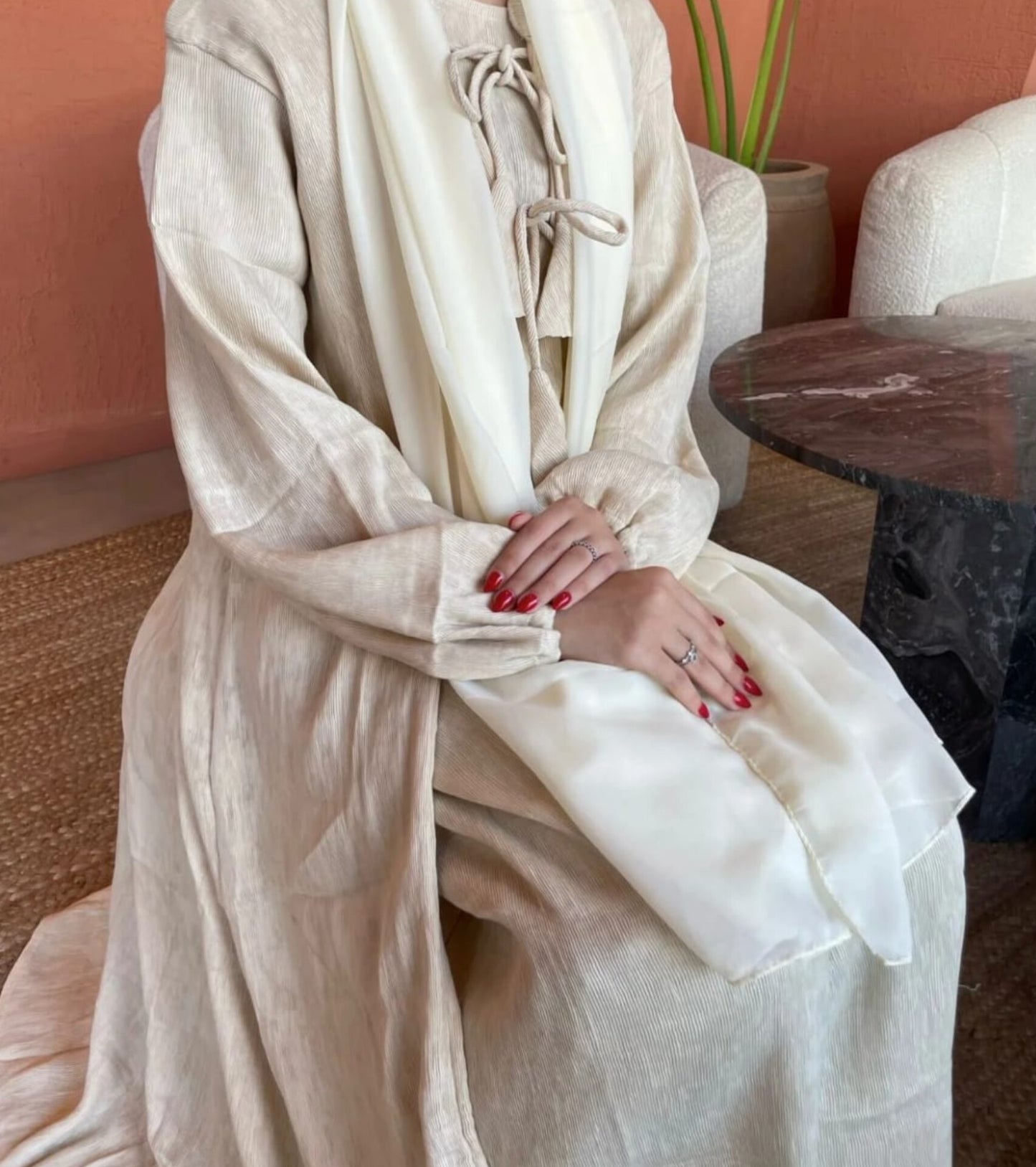 Skin tie kimono