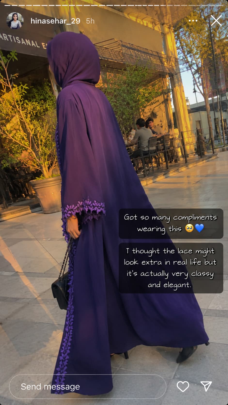 Purple fancy lace abaya