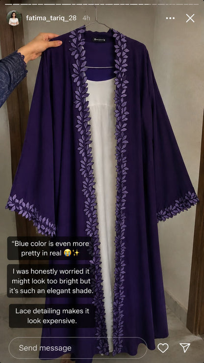 Purple fancy lace abaya