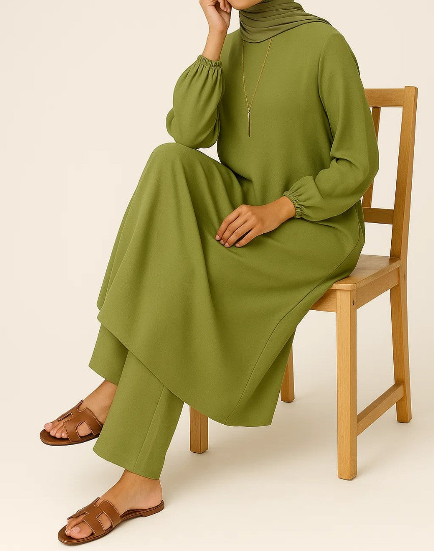 Olive A- line coord set