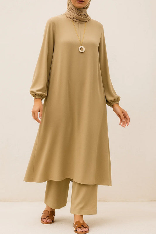 Beige A- line coord set