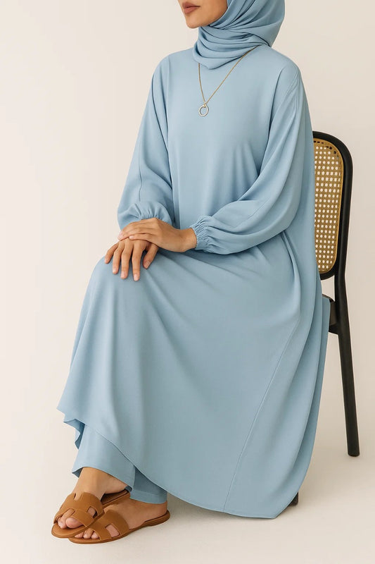 Sky blue A- line coord set