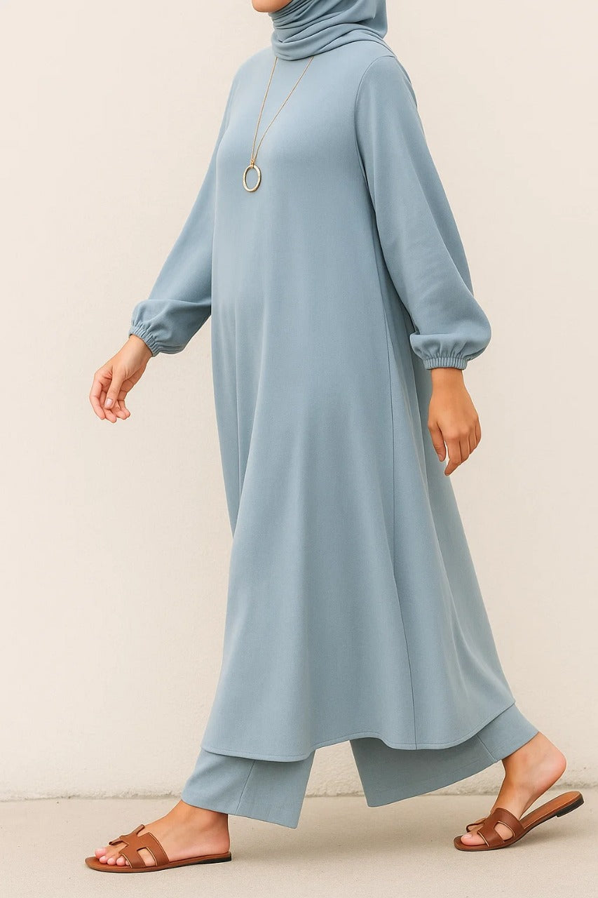 Sky blue A- line coord set