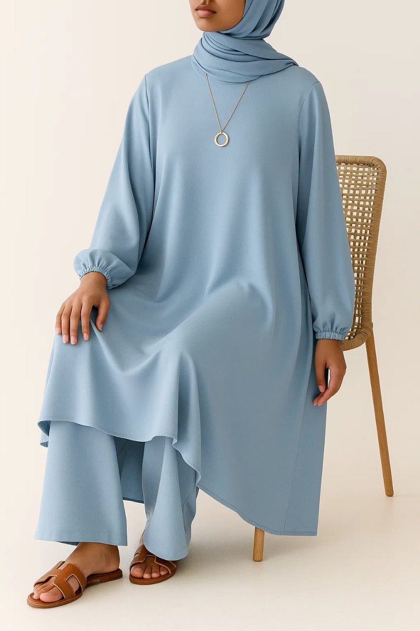 Sky blue A- line coord set