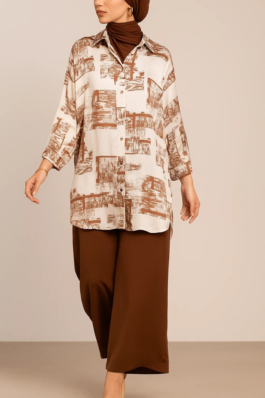Brown Printed Set D62119