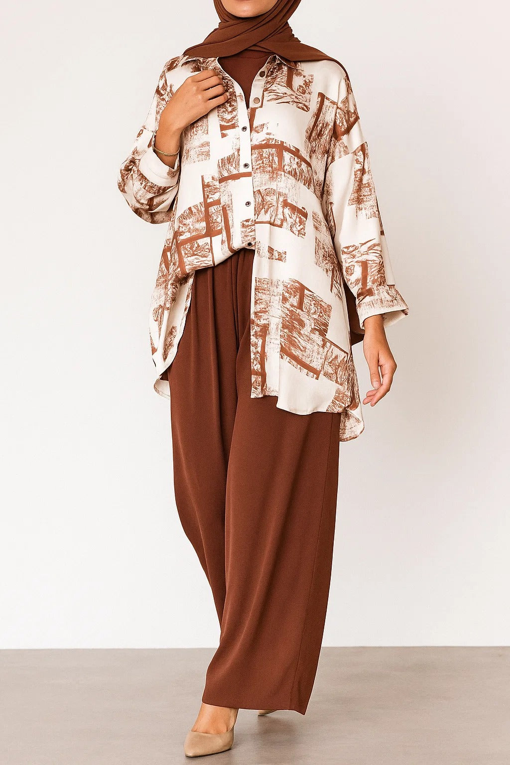 Brown Printed Set D62119