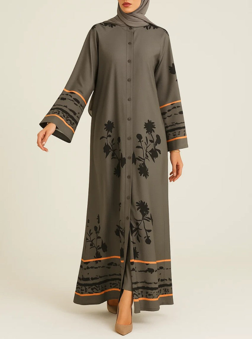 Grey Long Dress B64262