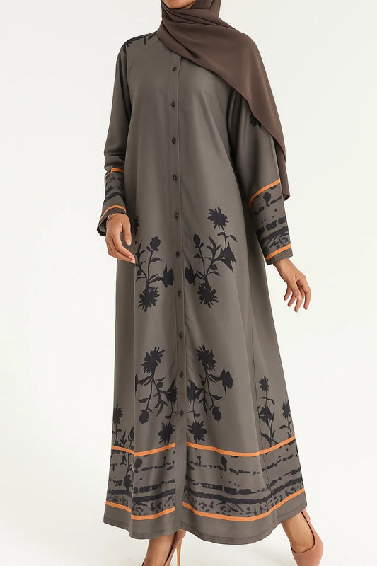 Grey Long Dress B64262