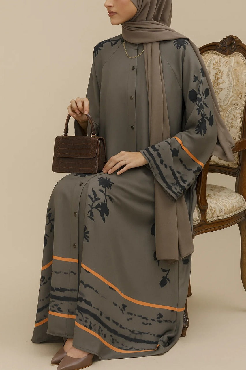 Grey Long Dress B64262