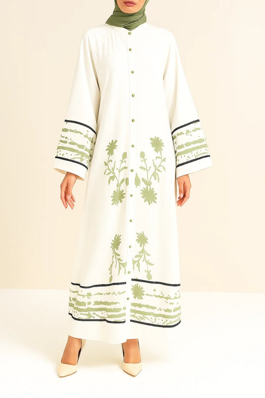 White Long Dress B64262