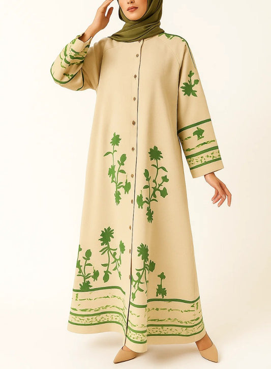 Creme Long Dress B64262