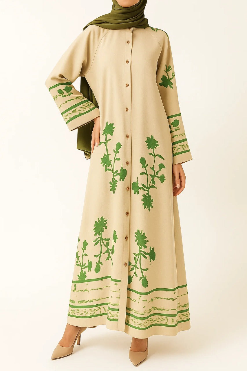 Creme Long Dress B64262