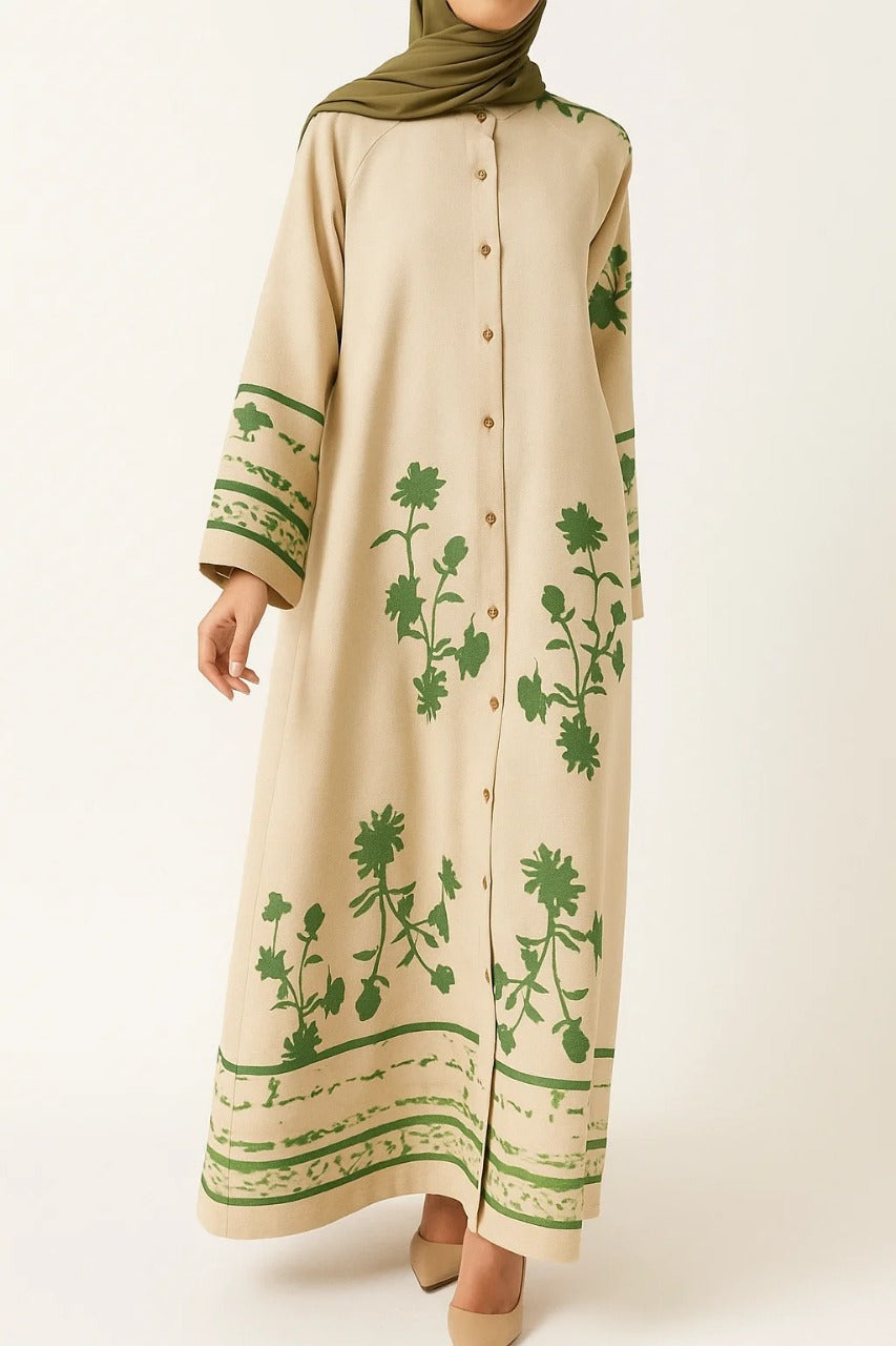 Creme Long Dress B64262