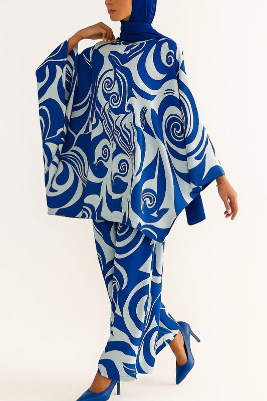 Blue Printed  Coord Set  D62133